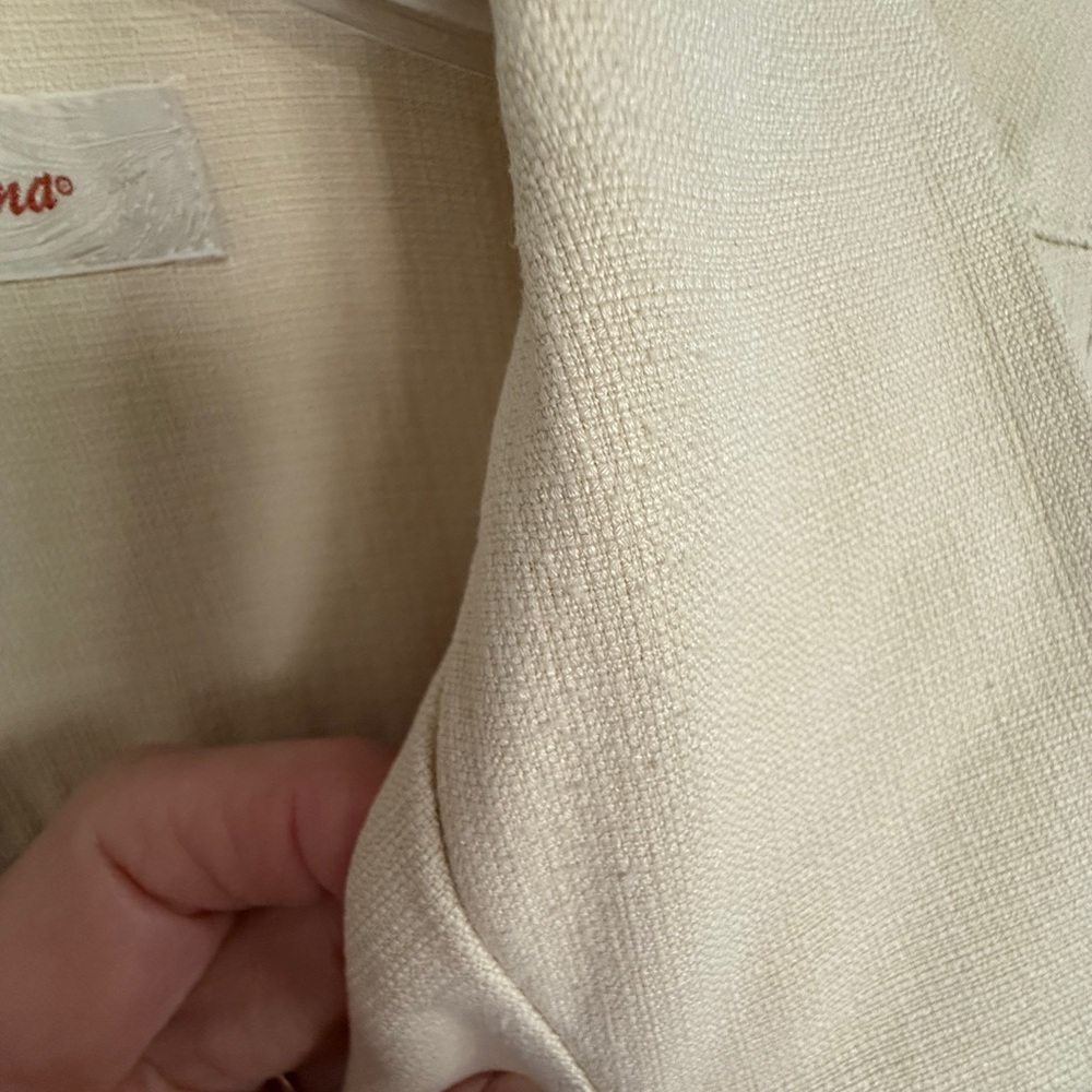 Tommy Bahama Tan Button-down embroidered Silk Shirt, Men’s L - Picture 9 of 9